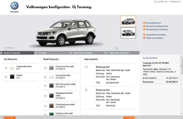 Hatszázezres navi nélkül nem jár festék a VW Touaregre?
