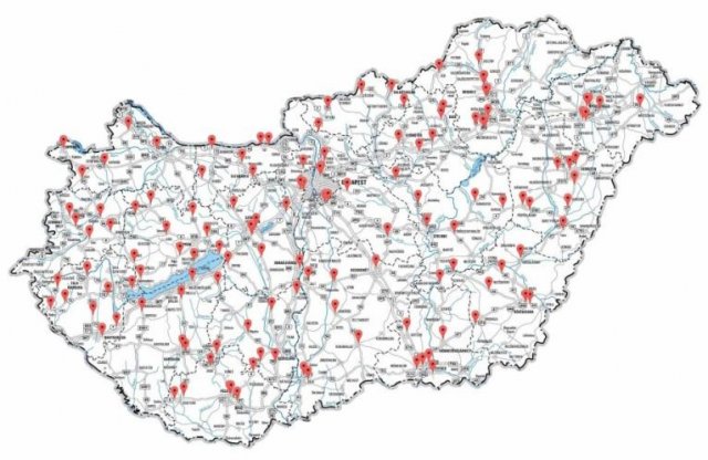Országos térkép és lista a fix traffipaxokról