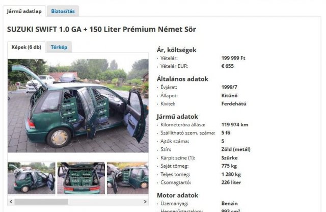 Sörrel egy Suzuki is gyorsan eladható?