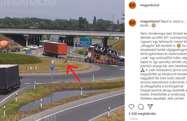 Repül a nehéz kamionkerék, ki tudja hol áll meg?