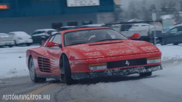 Lerágtuk a körmünket a hóban csúszkáló Ferrari Testarossa láttán