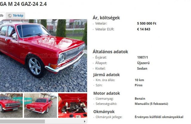 Szia Uram! Ukrán rendszámos Volga 5,5 millióért érdekel?