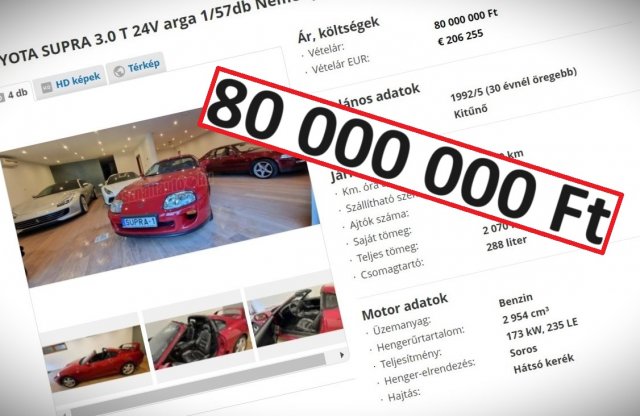 80 millió forintot kérnek itthon ezért a '92-es Toyotáért!