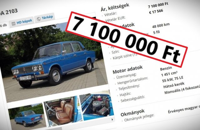 7,1 milliót kérnek ezért a veterán "Ezeröcsiért"