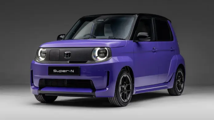 Honda Super N szemből lila színben